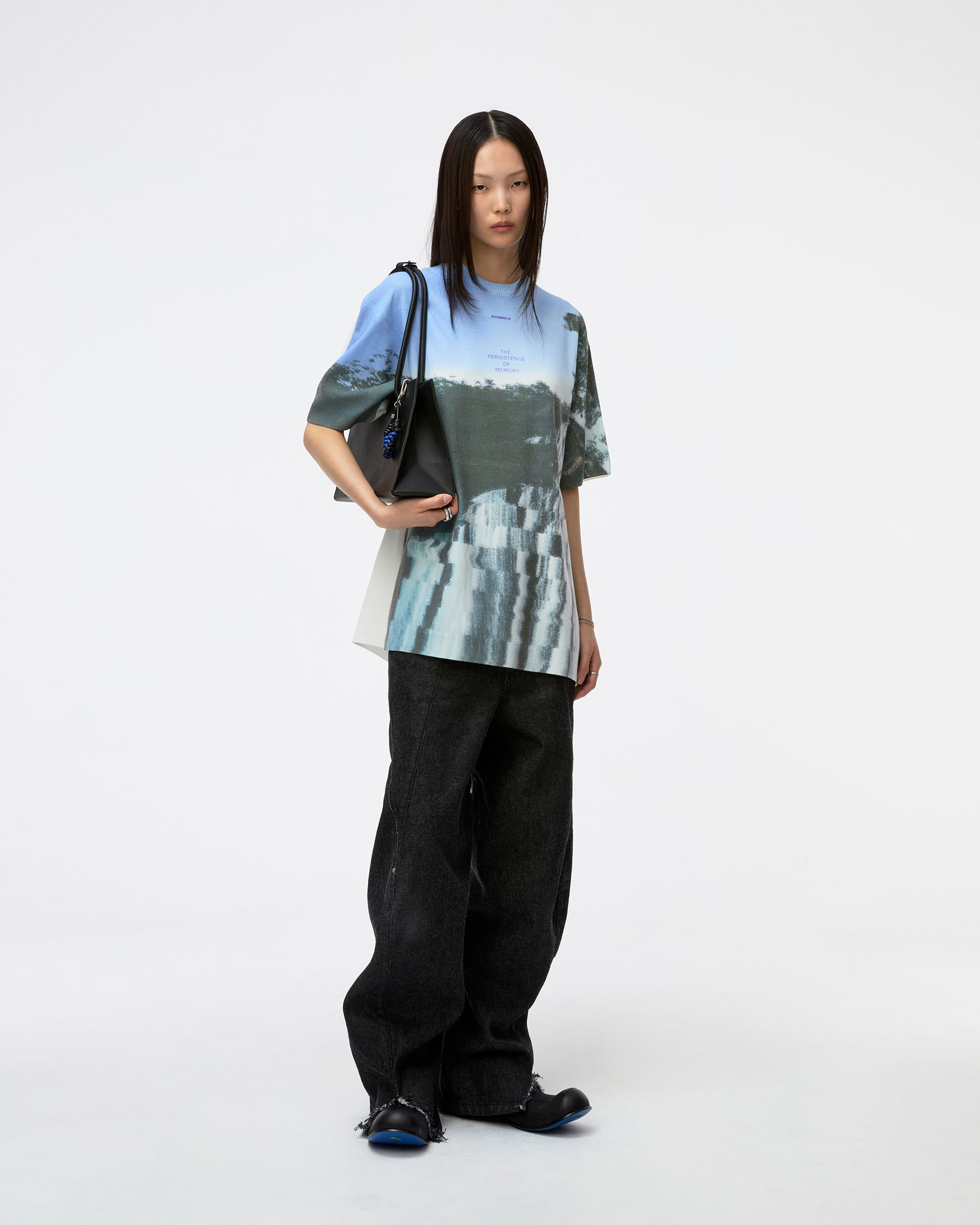 Ader error ほぼ未使用 本革 ショルダーバッグ トート 韓国購入品 ヤングアンドオルセン別注 エンボスレザー チェーン ショルダー