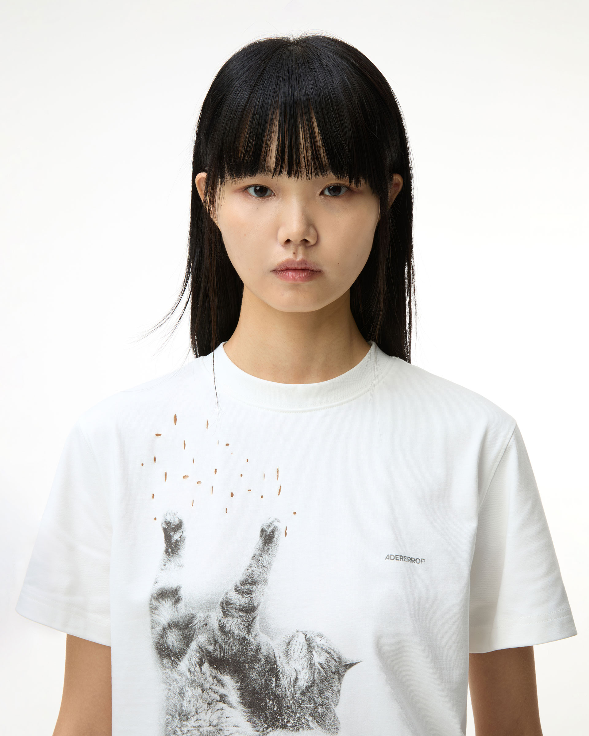 ADERERROR - Blue cat t-shirt 01