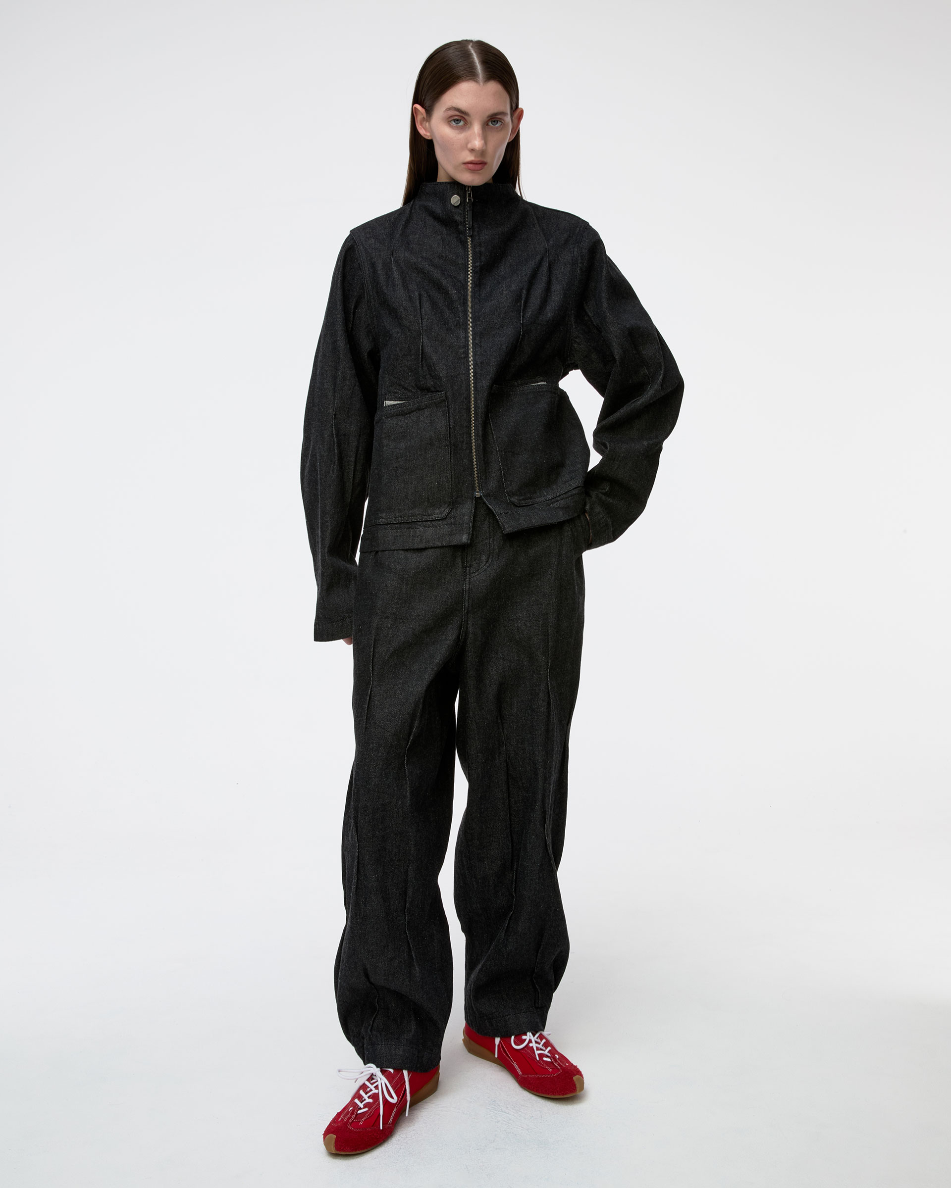 ADERERROR Significant ブラック ジャンパー ADERERROR - Sig; SV Tag hooded work jacket 01