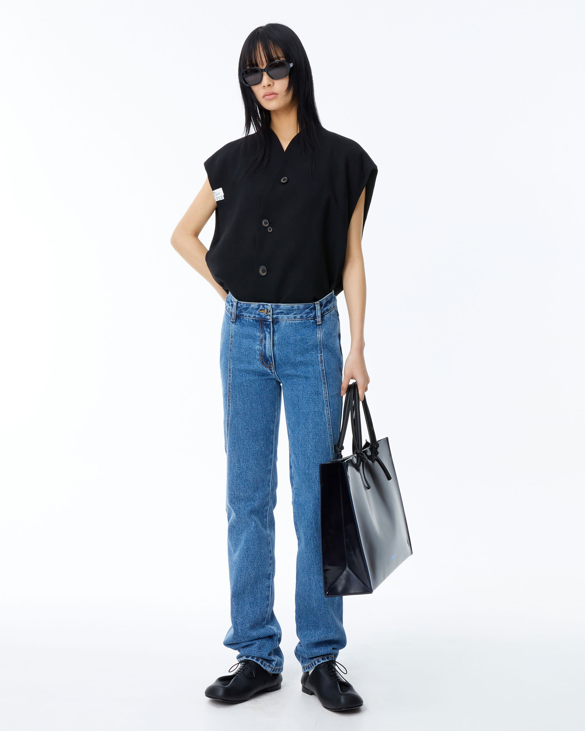 ADERERROR - Wide burnid shopper bag