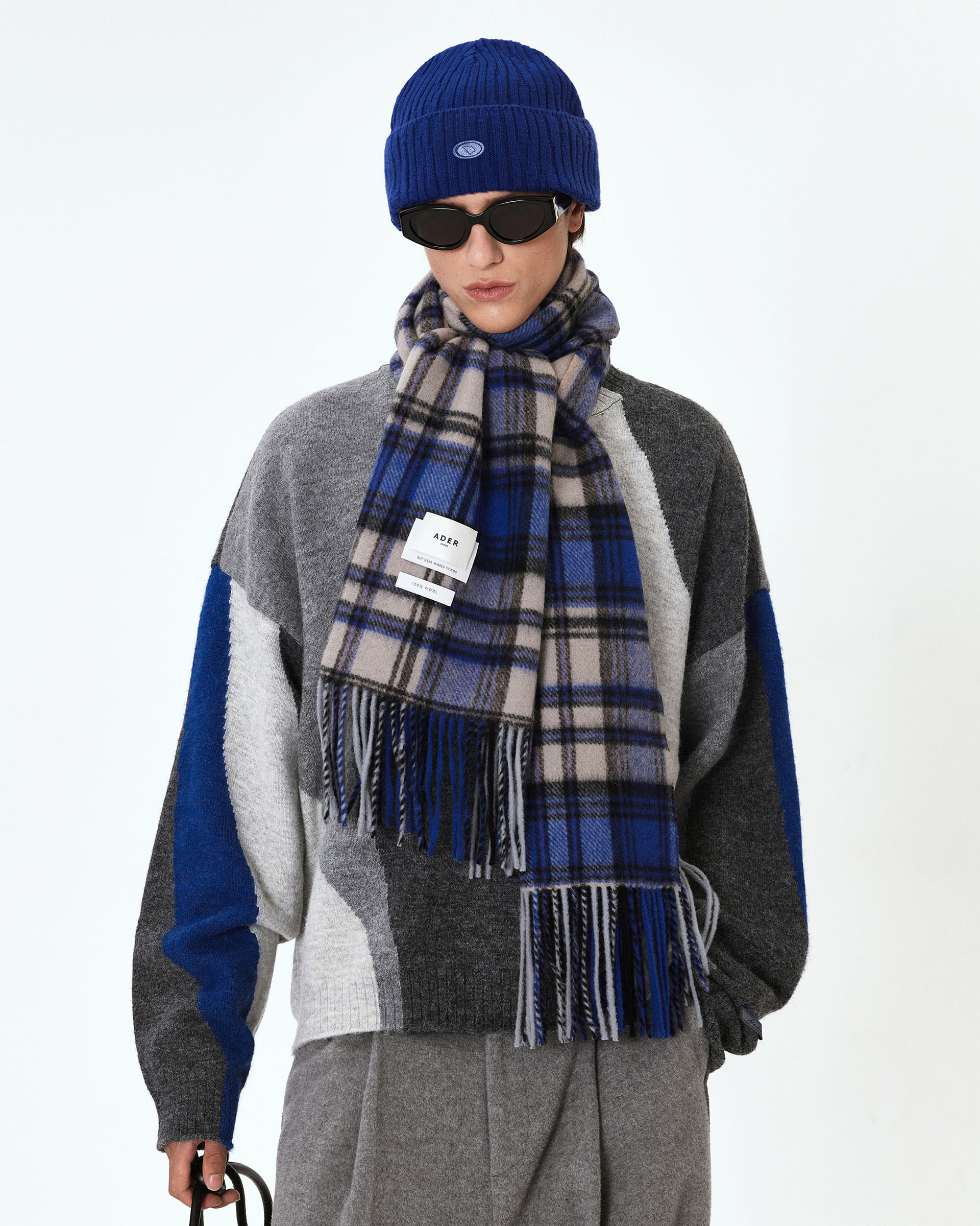 小物 ADERERROR  else muffler blue ADERERROR - Revint plaid muffler