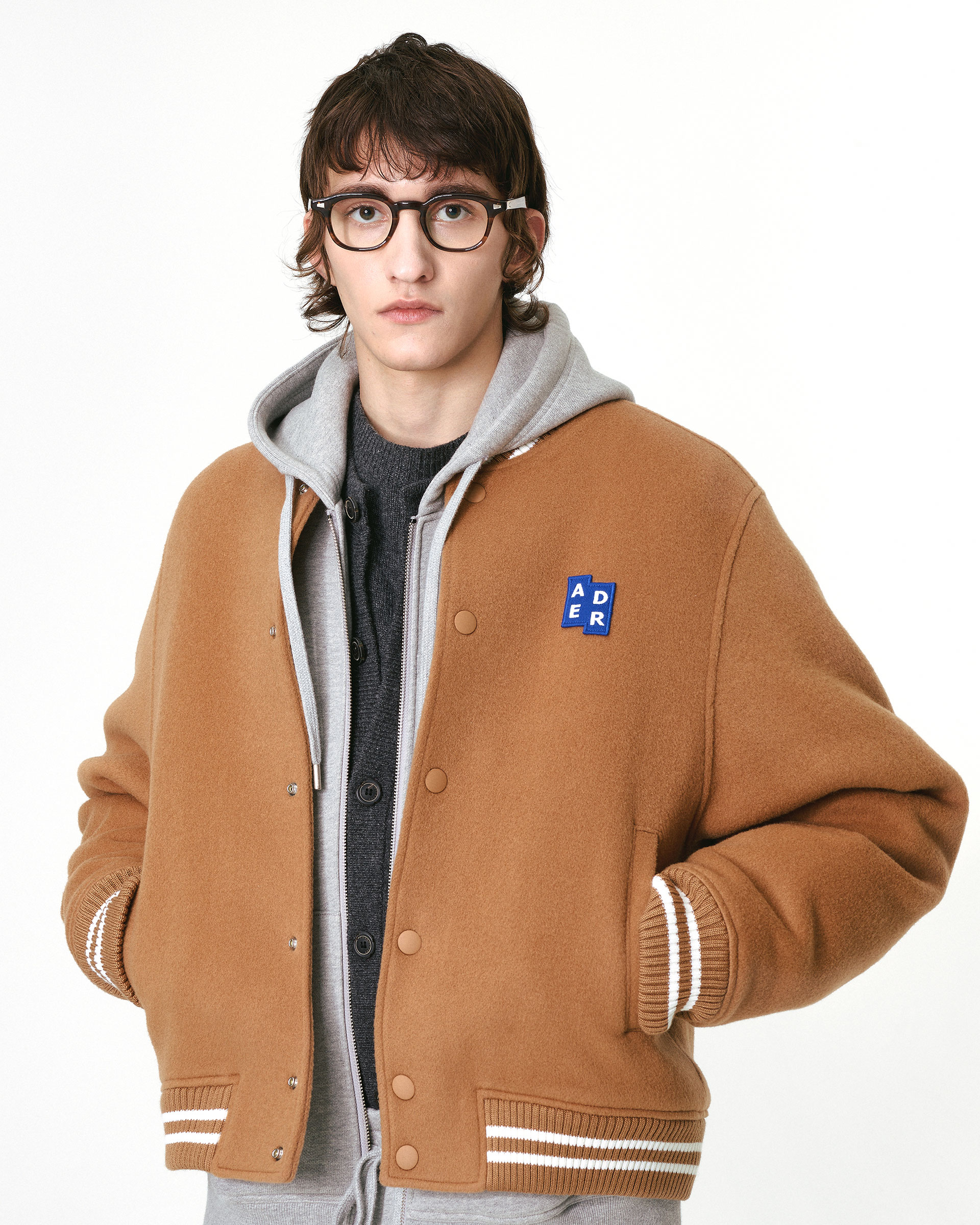 ADERERROR - Sig; BL Tag varsity jacket 01