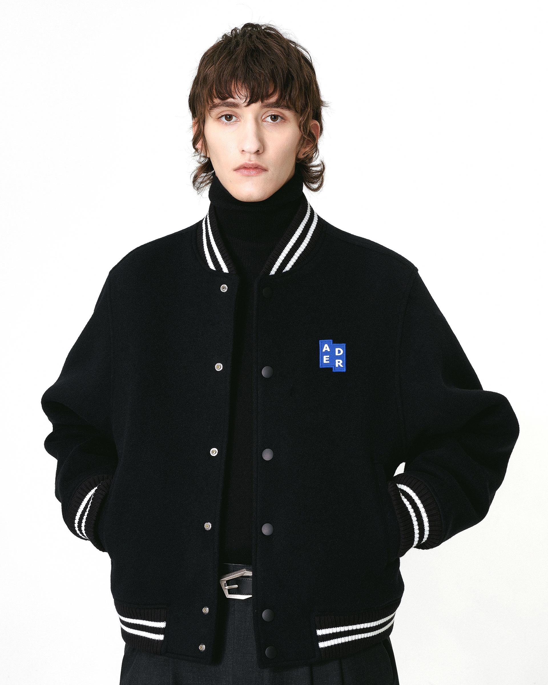 ADERERROR - Sig; BL Tag varsity jacket 01