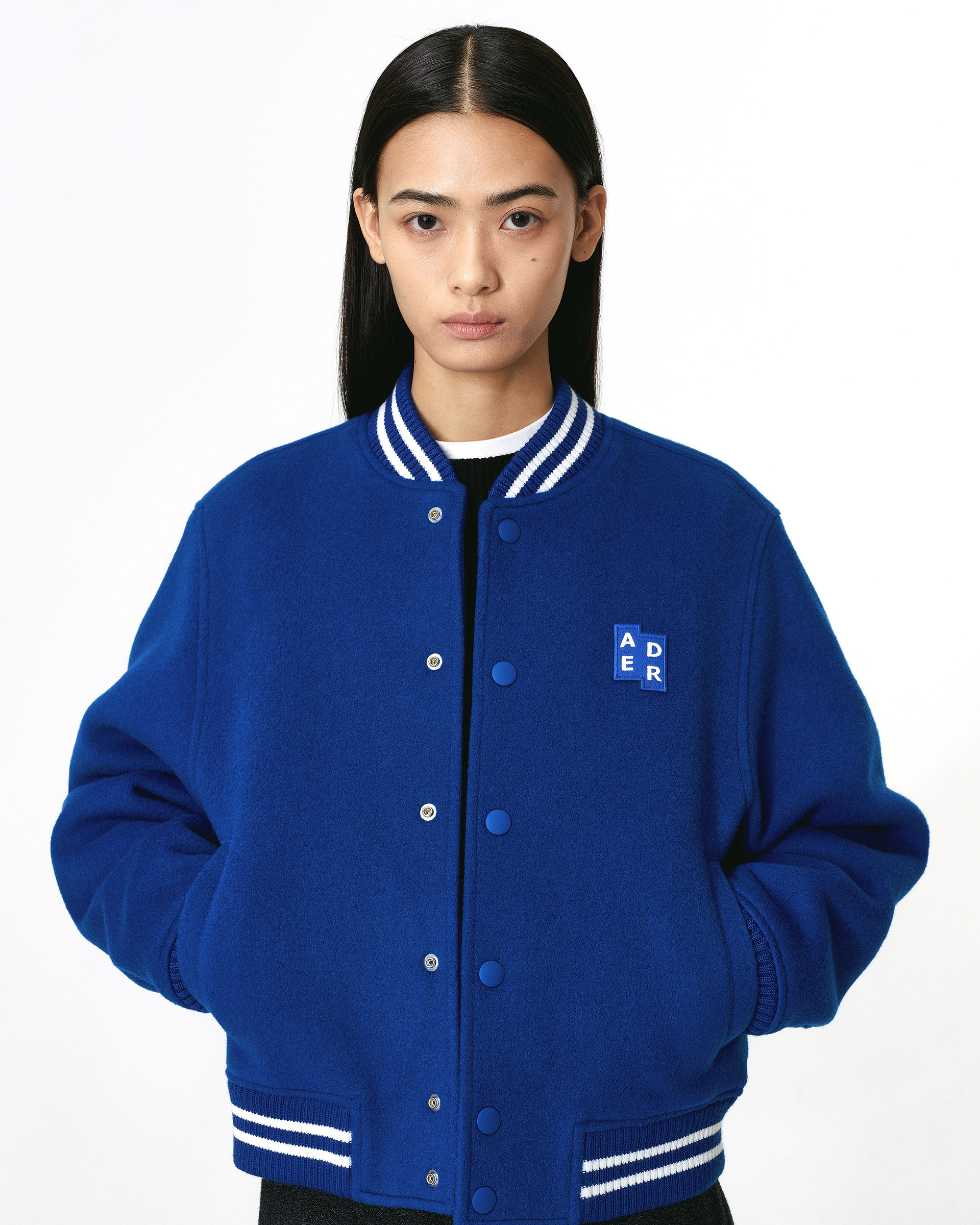 ジャケット・アウター ADERERROR varsity jacket blue ADERERROR - Sig; BL Tag varsity jacket 01
