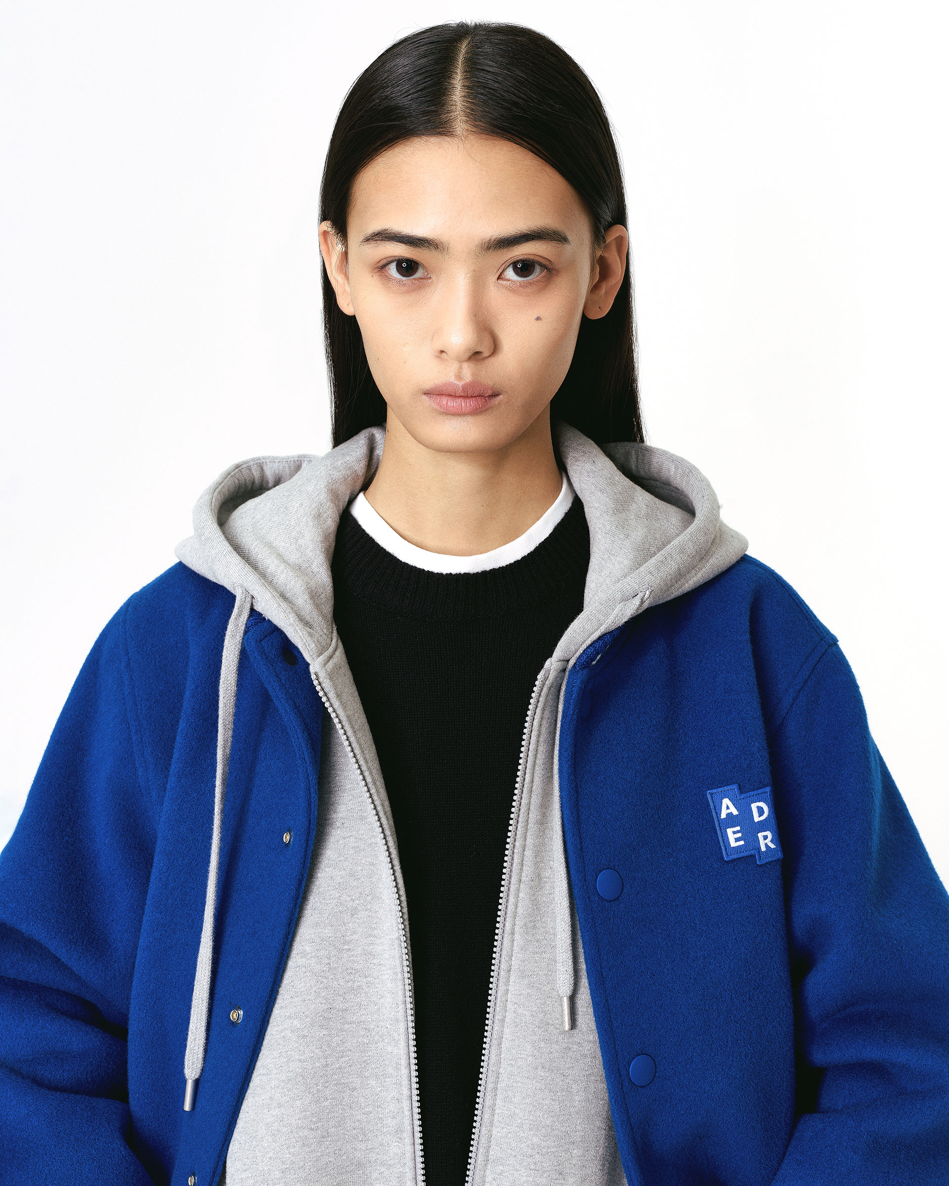 ADERERROR - Sig; BL Tag varsity jacket 01