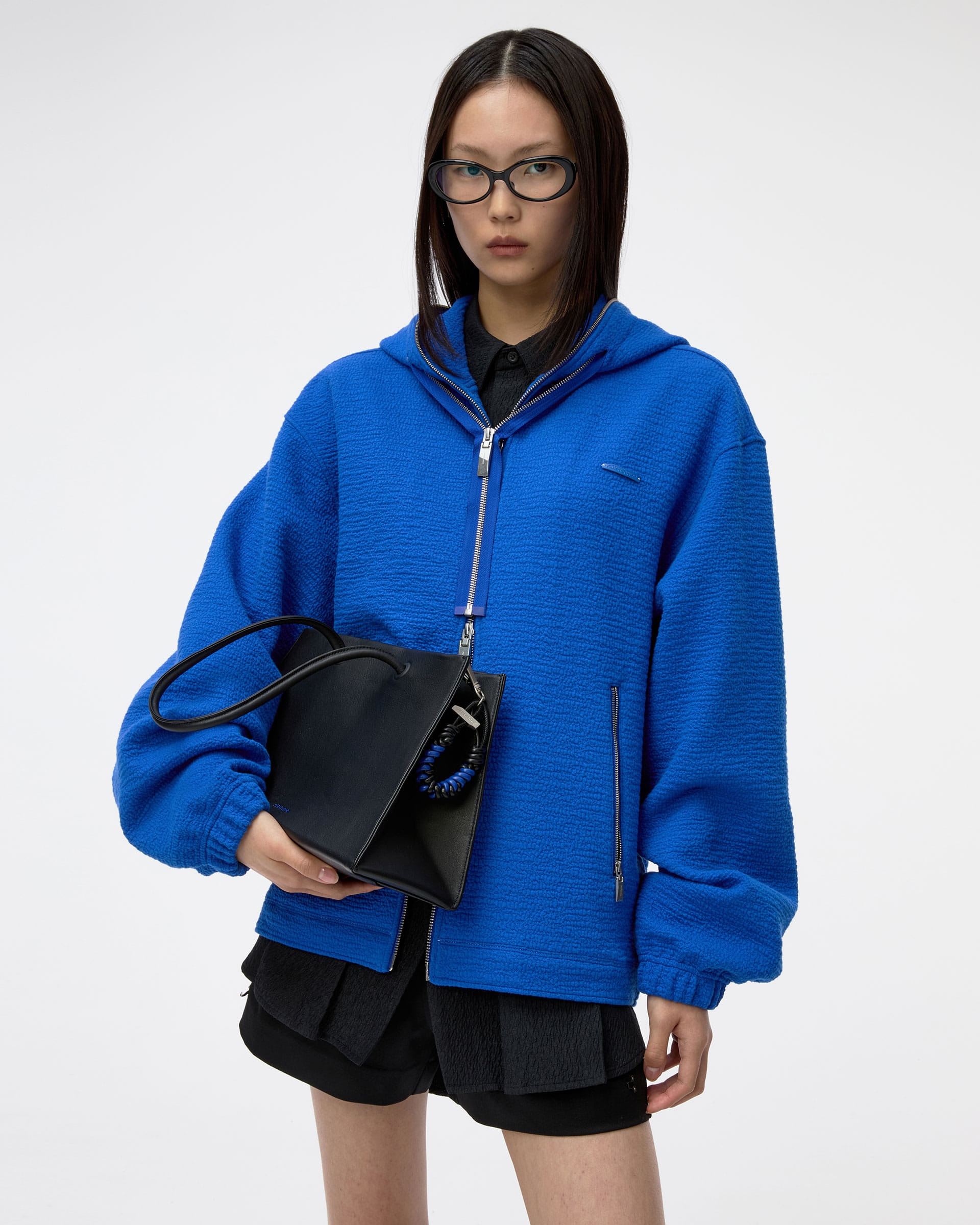★送料・関税込★ADERERROR★Realce Hoodie Zip-Up Product. 31 ADER error: Blue Realce Product. 31 Zip-Up Hoodie | SSENSE