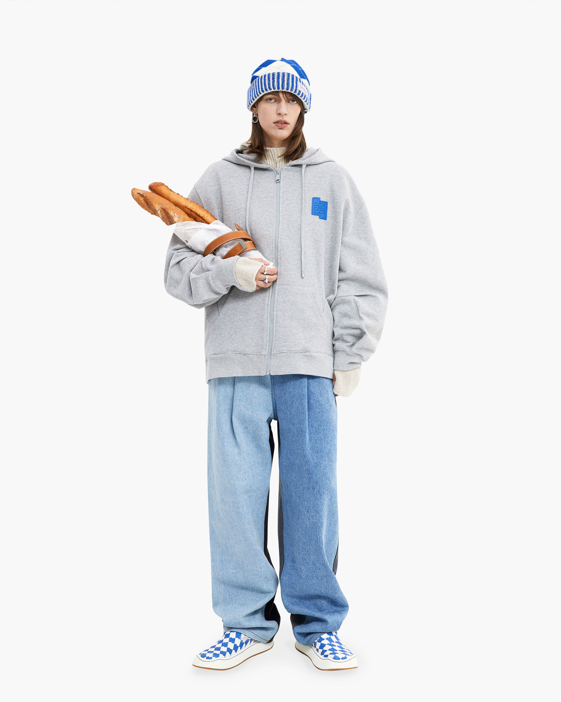 ADERERROR - TRS decal hoodie zip-up