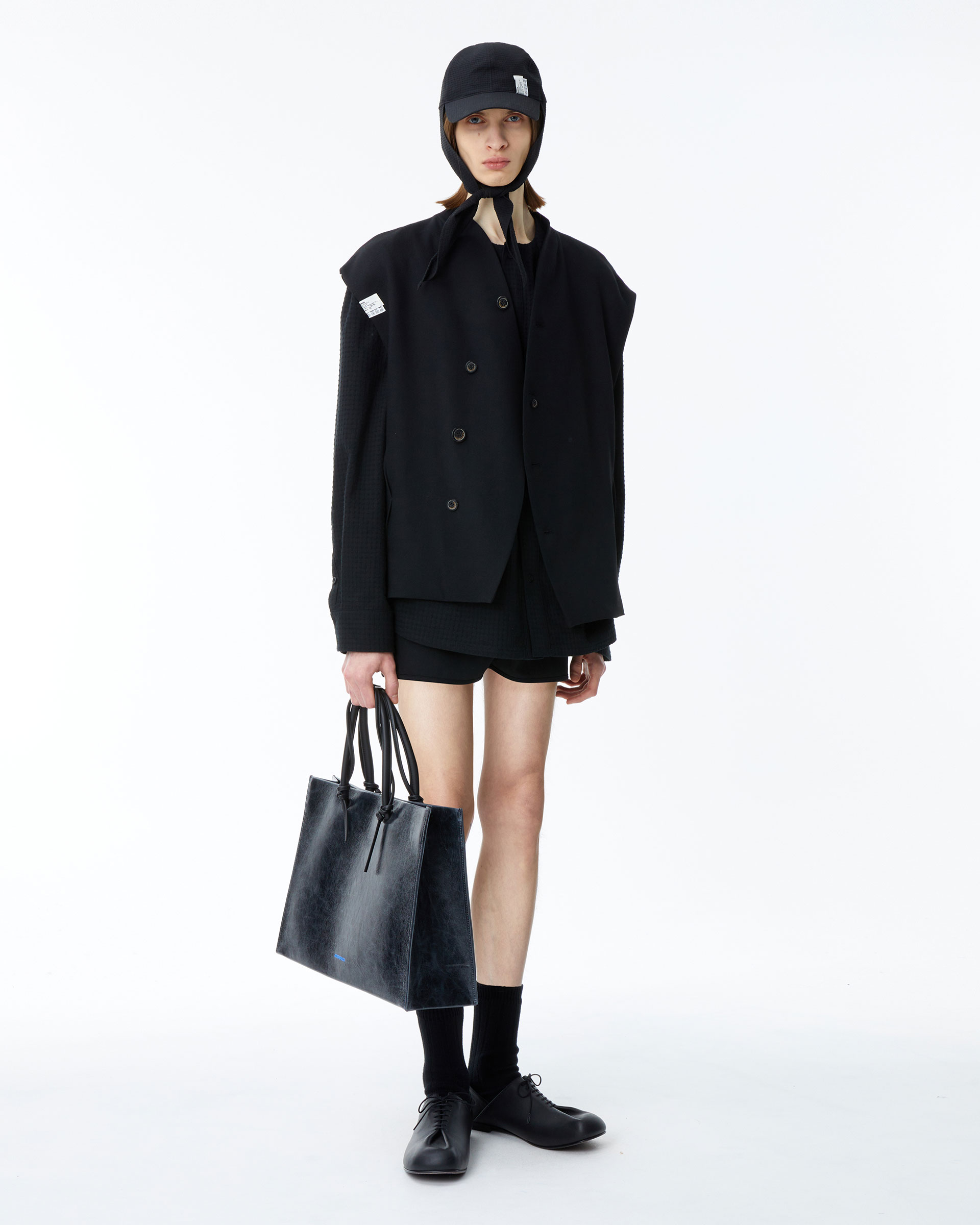 ADERERROR - Wide cracked shopper bag