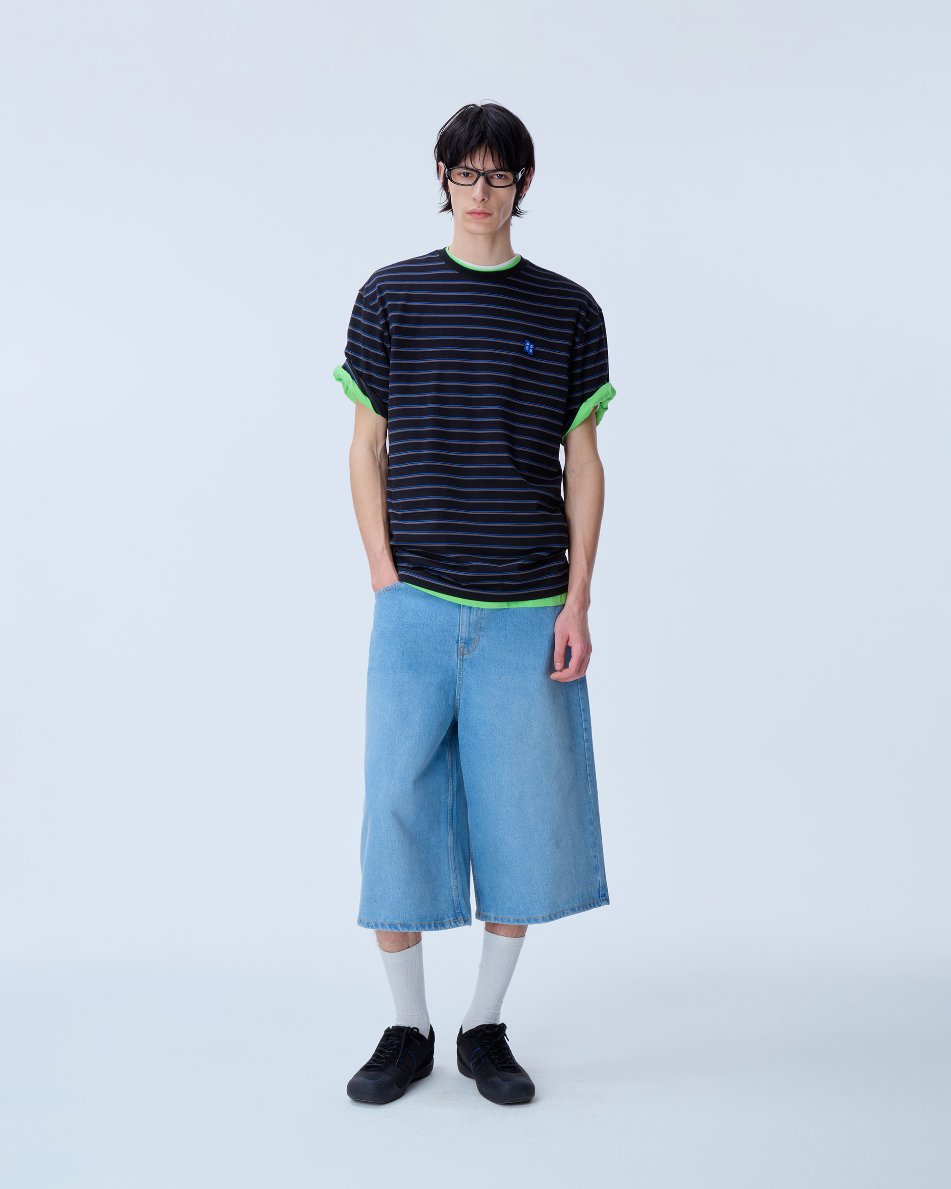 ADERERROR - Sig; SV Tag short jeans 01