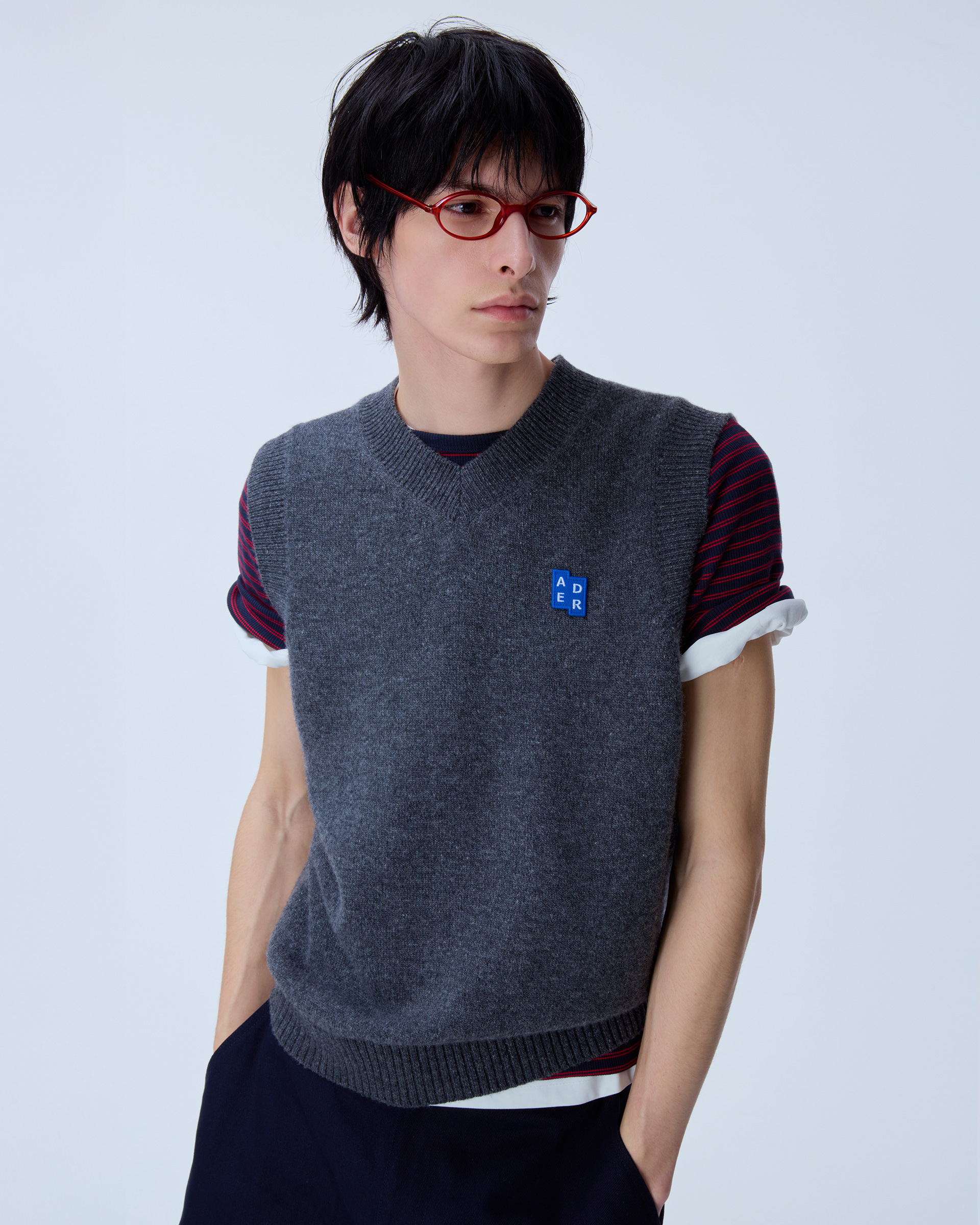 パパ ADERERROR Tag knit vest 01 XL ADERERROR - Sig; BL Tag knit vest 01