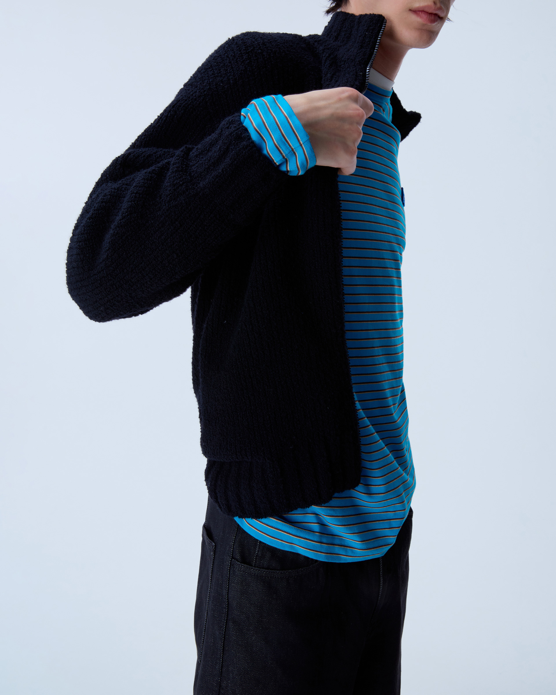 ADERERROR - Sig; BL Tag knit zip-up 01