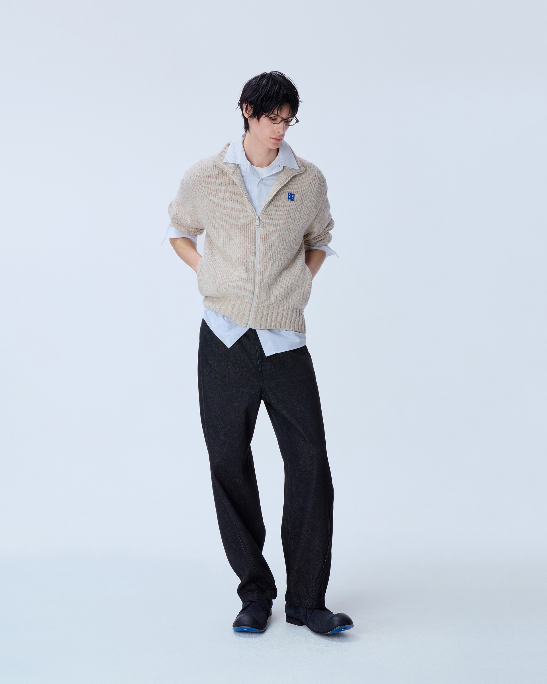 ADERERROR - Sig; BL Tag knit zip-up 01