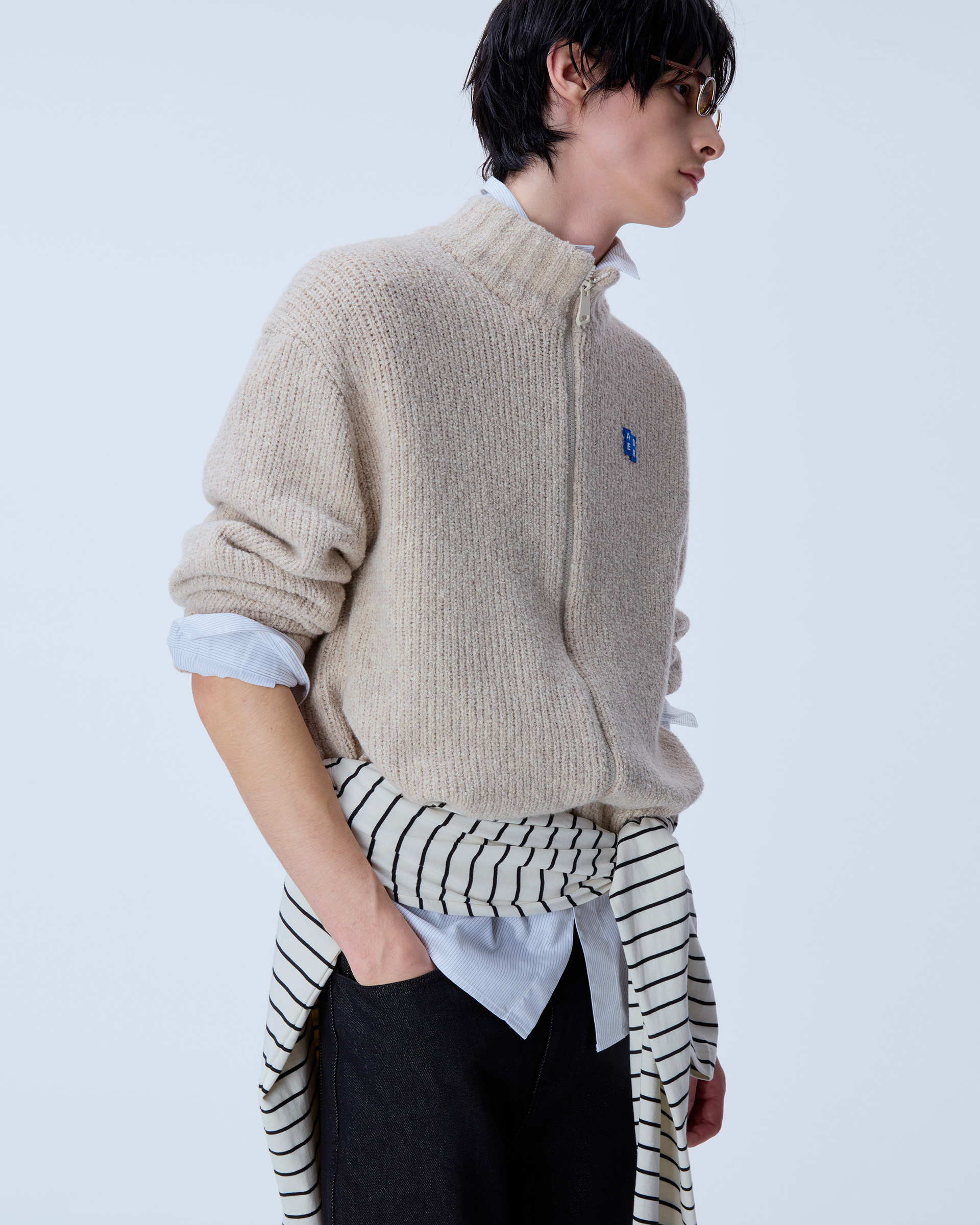 ADERERROR - Sig; BL Tag knit zip-up 01