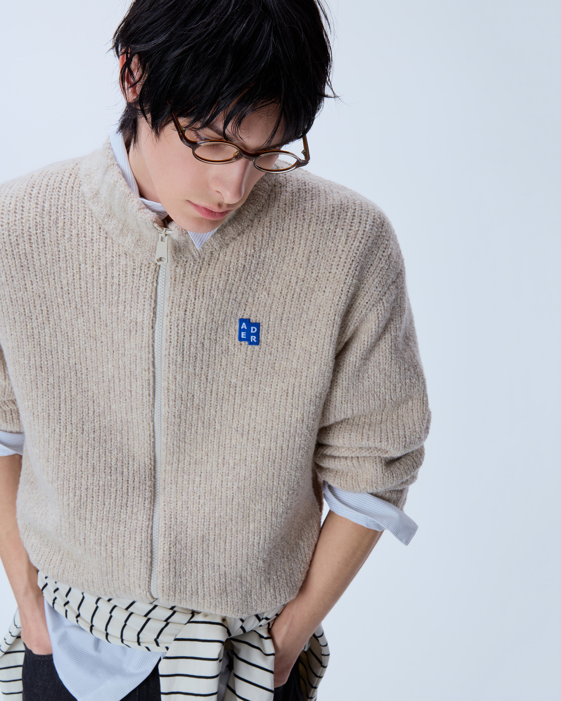 ADERERROR - Sig; BL Tag knit zip-up 01