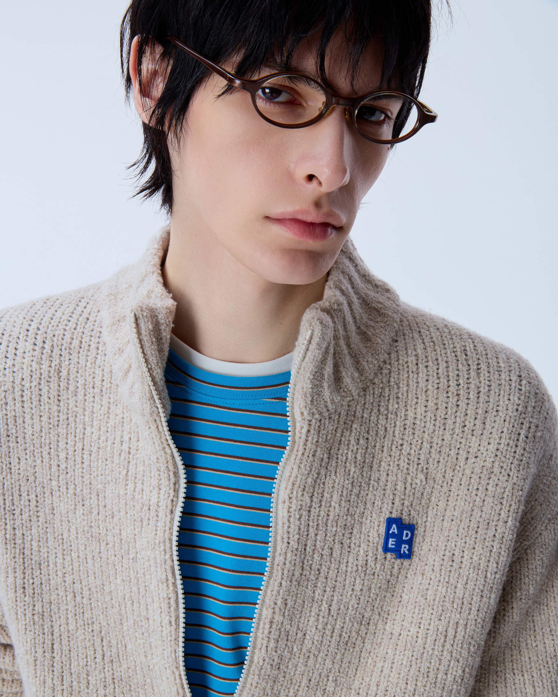 ADERERROR - Sig; BL Tag knit zip-up 01