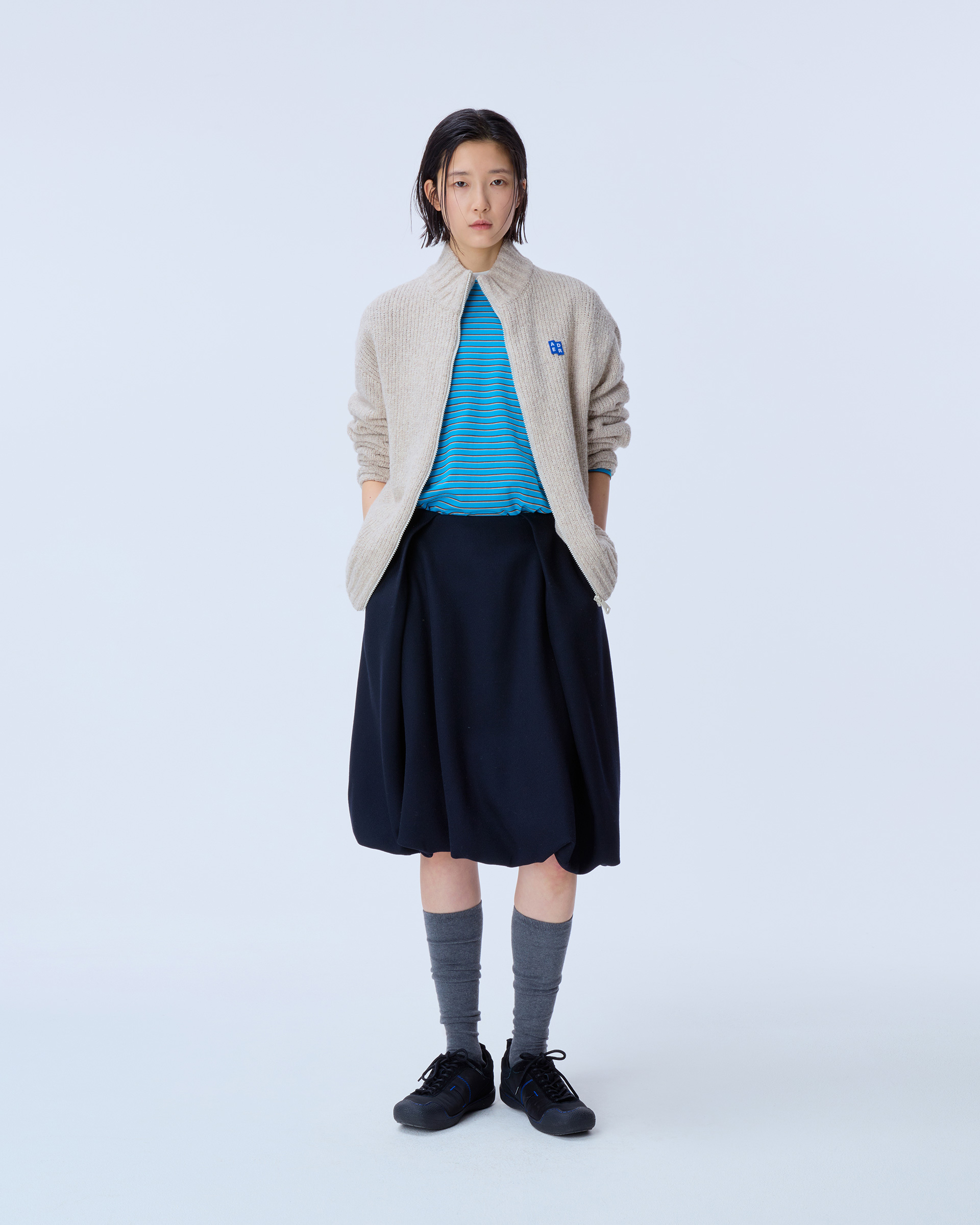 ADERERROR - Sig; BL Tag knit zip-up 01