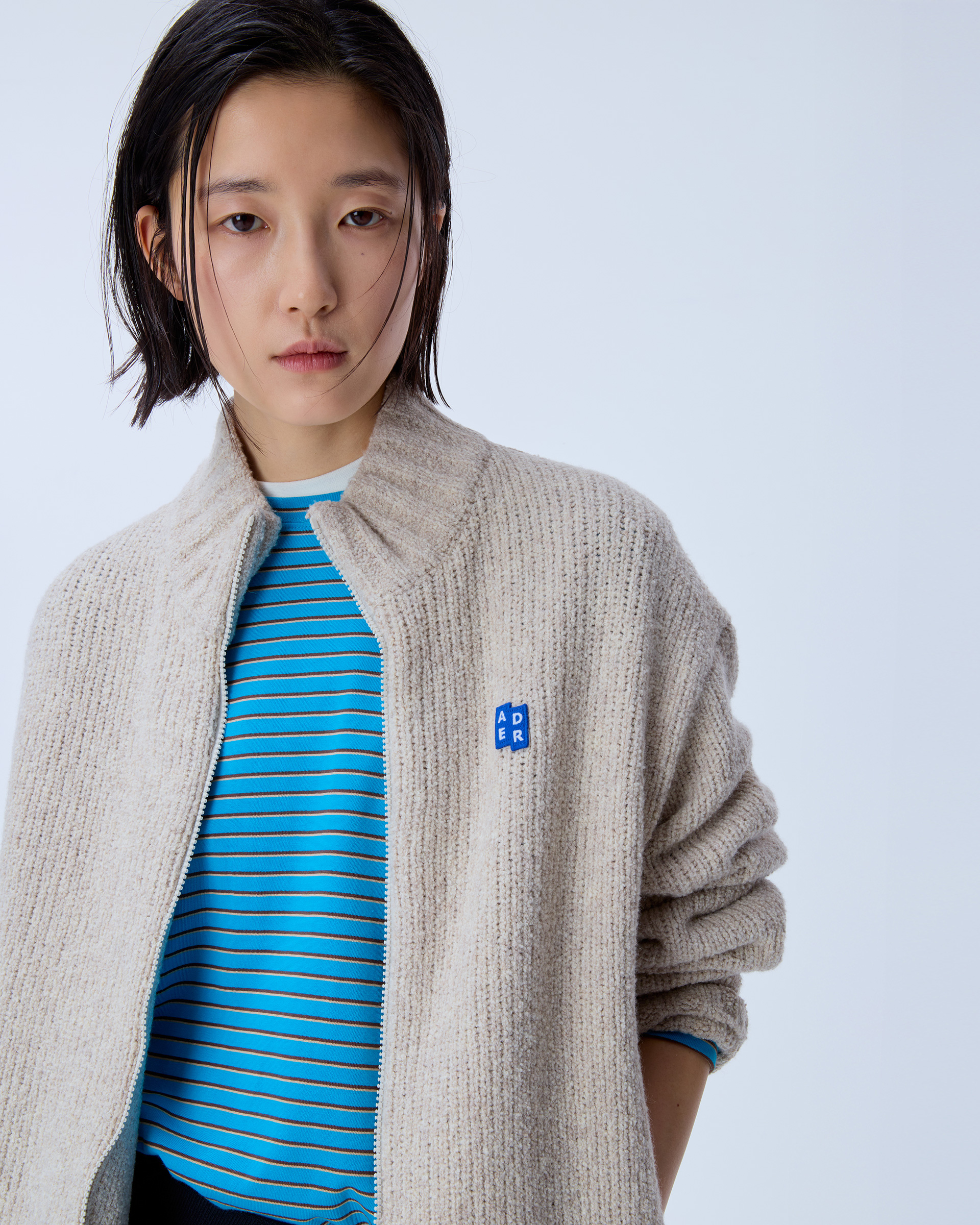 ADER ERROR ニット ジップアップ ADERERROR - Sig; BL Tag knit zip-up 01