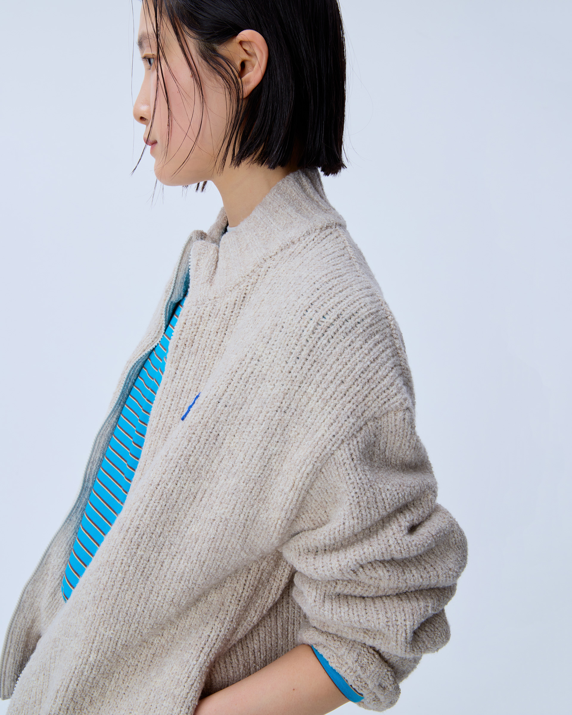 ADERERROR - Sig; BL Tag knit zip-up 01